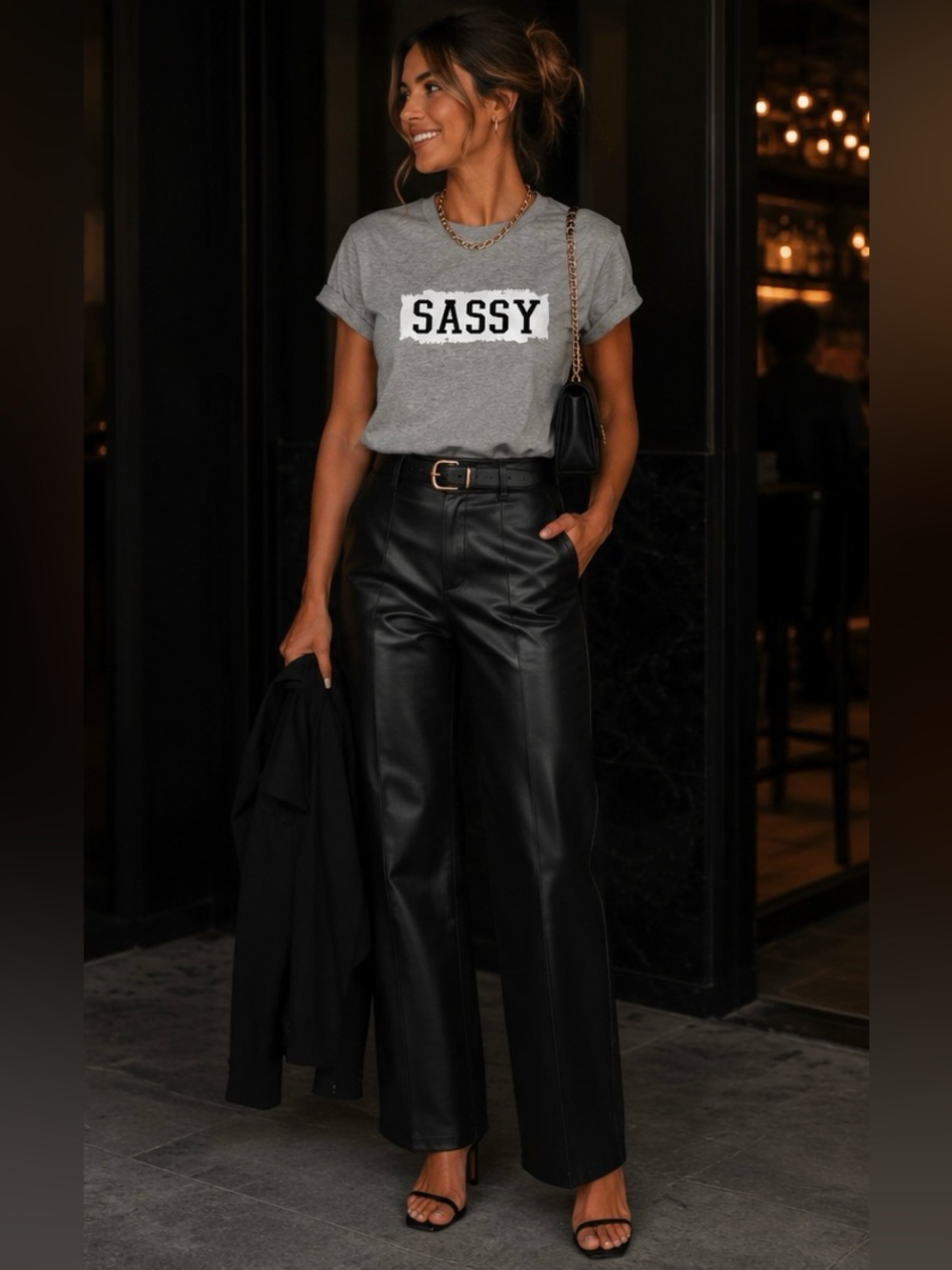 Vero Moda Grey ‘Sassy’ Crewneck Tee XS